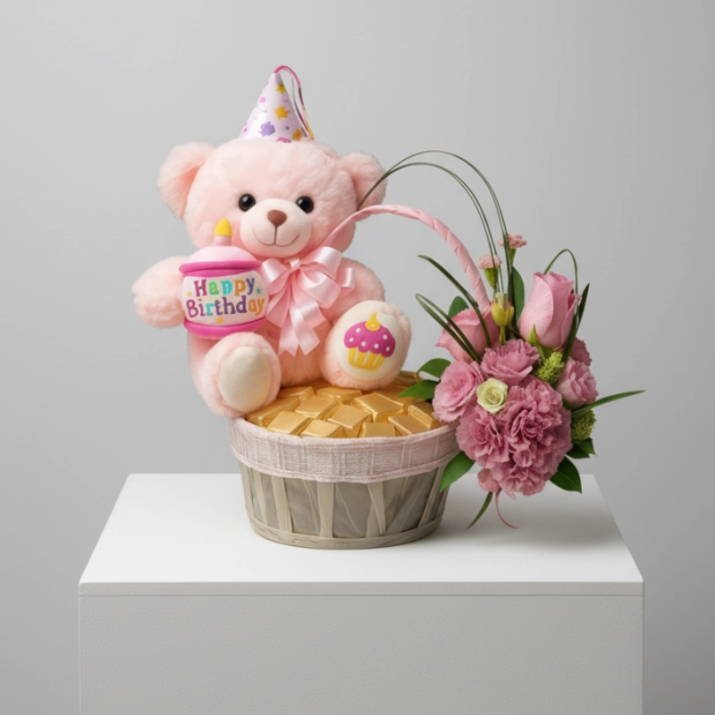 Birthday Combo Basket - Floral Arrangement